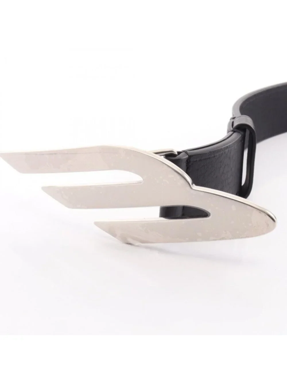 Balenciaga Belt Logo Buckle Silver Leather